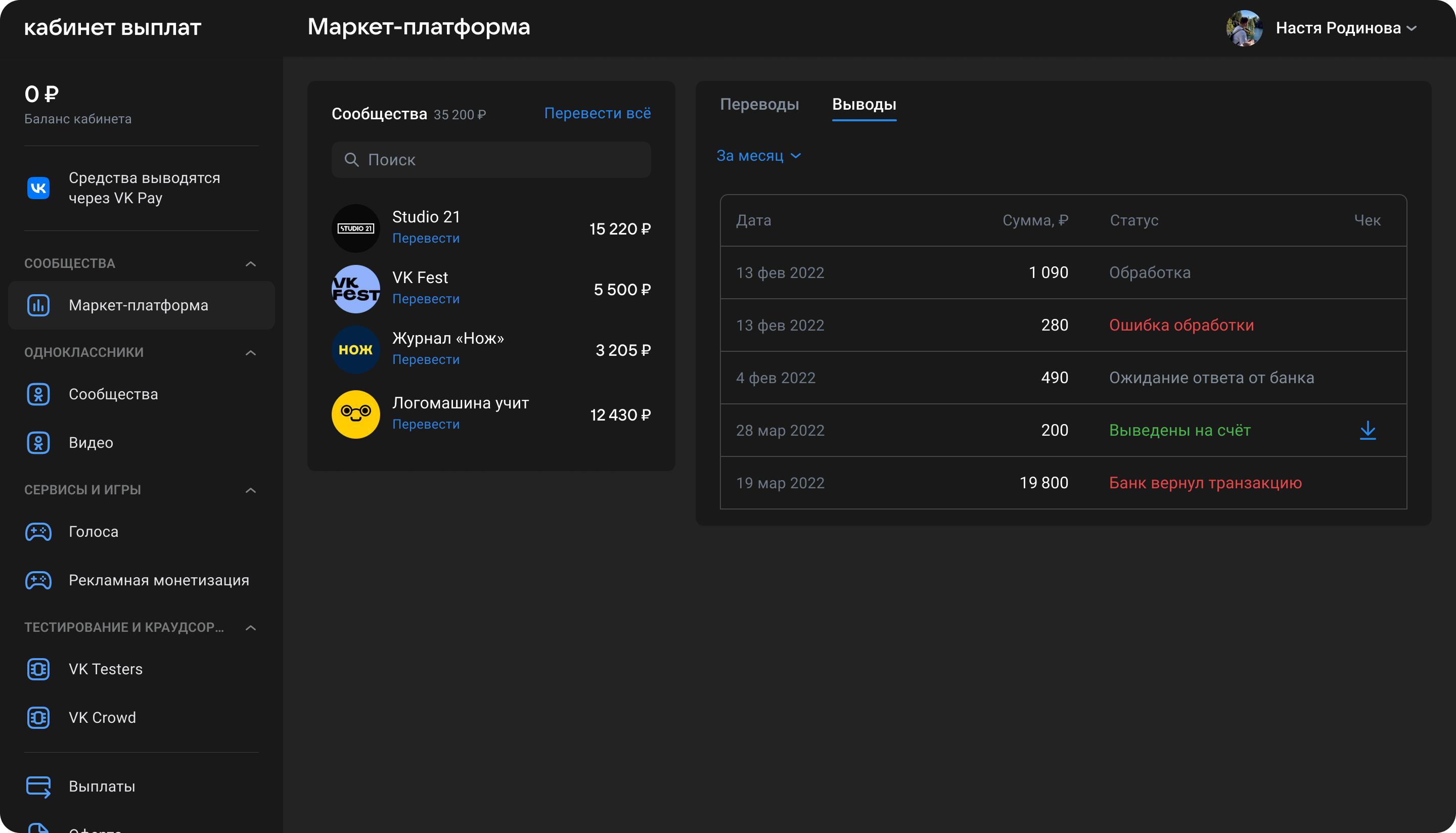 Старая версия страницы монетизации